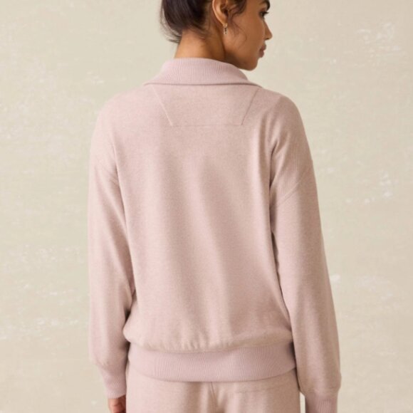 Faherty Legend™ Lounge Full Zip - Blush Twill Sweatshirt - Picture 4 of 11